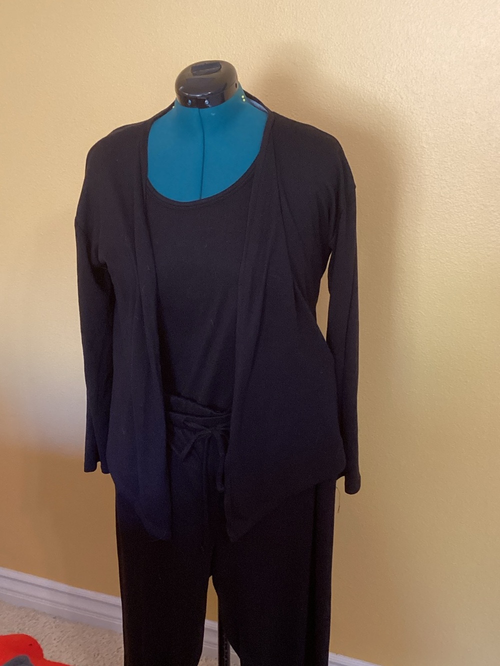 Women's 4 Piece Black Sweater Lounge Set